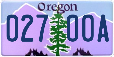 OR license plate 027OOA