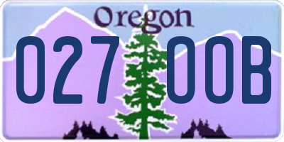 OR license plate 027OOB