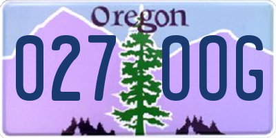 OR license plate 027OOG