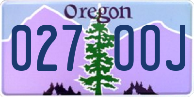 OR license plate 027OOJ