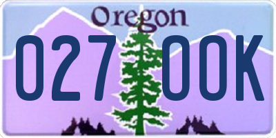 OR license plate 027OOK