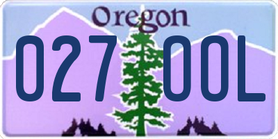 OR license plate 027OOL