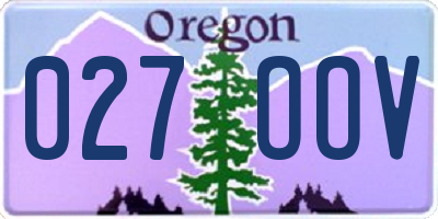 OR license plate 027OOV