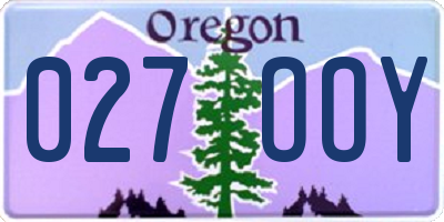 OR license plate 027OOY