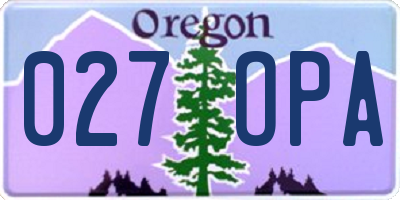 OR license plate 027OPA