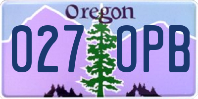 OR license plate 027OPB