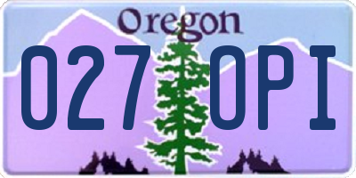 OR license plate 027OPI