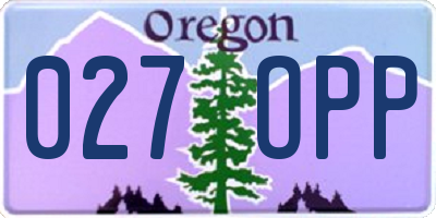 OR license plate 027OPP