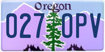 OR license plate 027OPV