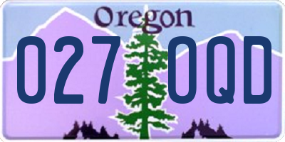 OR license plate 027OQD