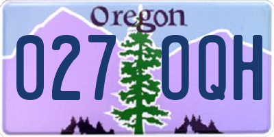 OR license plate 027OQH