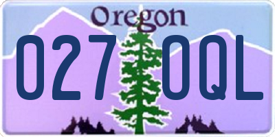 OR license plate 027OQL