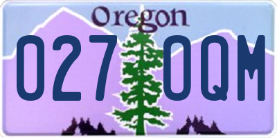 OR license plate 027OQM