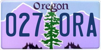 OR license plate 027ORA