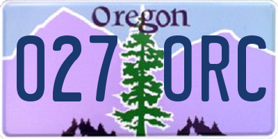OR license plate 027ORC