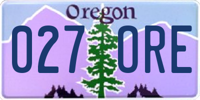 OR license plate 027ORE