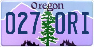 OR license plate 027ORI