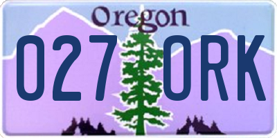 OR license plate 027ORK