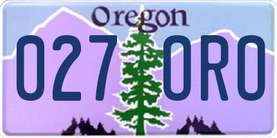 OR license plate 027ORO
