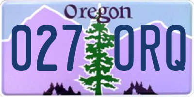 OR license plate 027ORQ