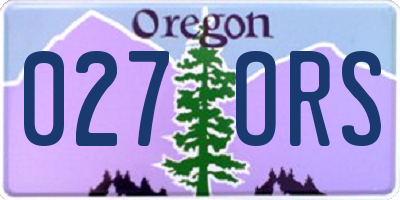 OR license plate 027ORS