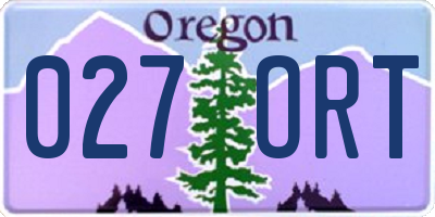 OR license plate 027ORT
