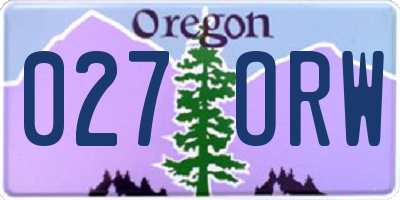 OR license plate 027ORW