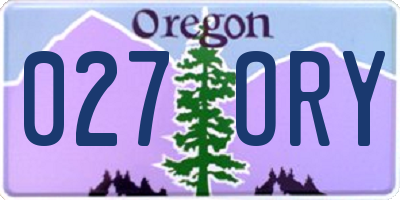 OR license plate 027ORY