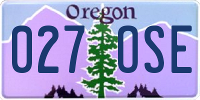 OR license plate 027OSE