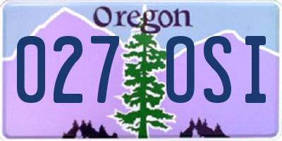 OR license plate 027OSI