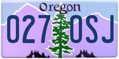 OR license plate 027OSJ