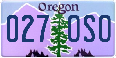 OR license plate 027OSO