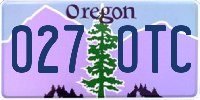 OR license plate 027OTC
