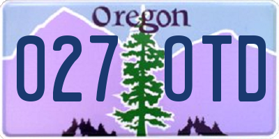 OR license plate 027OTD