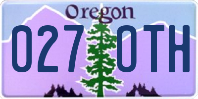 OR license plate 027OTH