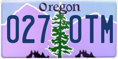 OR license plate 027OTM