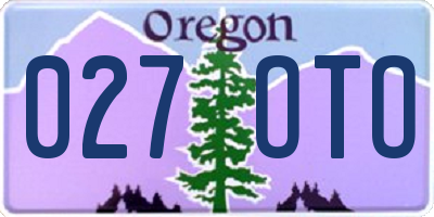 OR license plate 027OTO