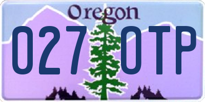 OR license plate 027OTP