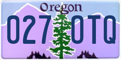 OR license plate 027OTQ