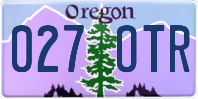 OR license plate 027OTR