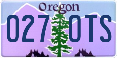 OR license plate 027OTS