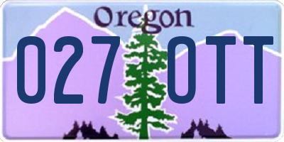 OR license plate 027OTT