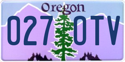 OR license plate 027OTV