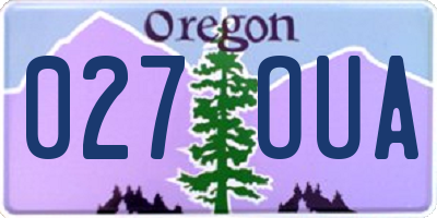 OR license plate 027OUA
