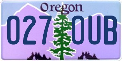 OR license plate 027OUB