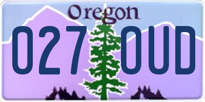 OR license plate 027OUD