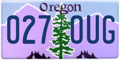 OR license plate 027OUG