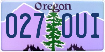 OR license plate 027OUI