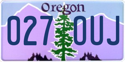 OR license plate 027OUJ