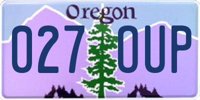 OR license plate 027OUP